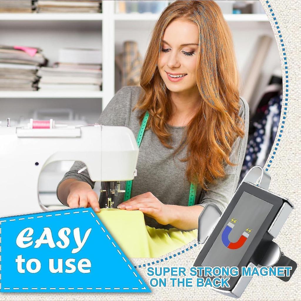 Magnetic Seam Guide for Sewing Machine, Upgraded Longer Guide Side with Clip for Sewing Machine Fabric Hemming Use