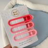 summer new hairpin pink flower peach heart edge clip bow hair clip cute duckbill clip small grab clip