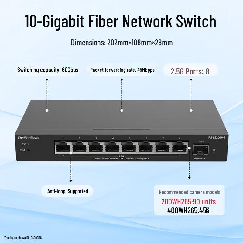Ruijie RG-ES209MG 9-Port 2.5G Managed Ethernet Switch
