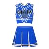 Women Cosplay Uniform Sleeveless Crop Top with Mini Pleated Skirt Cheerleader Costume Set