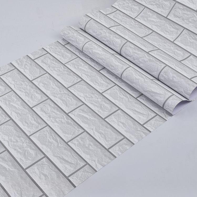 [Винтажные обои под кирпич] Винтажный виниловый рулон под кирпич (1 Roll) - Самоклеящиеся обои коммерческого качества для арендного жилья и бизнеса
