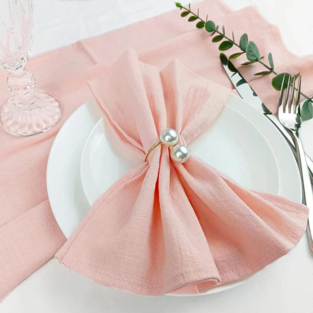 Салфетки 24 шт., хлопковые мягкие салфетки для ужина, ткань 30x45 см, нежно-голубые салфетки в деревенском стиле для свадебной вечеринки, украшения пасхального стола