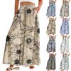 Women's Palazzo Pants Boho Floral Wide Leg Trousers Summer Beach High Waisted Flowy Pants With Pockets