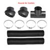 1set 60mm Diesel Heater Pipe Duct T Piece Warm Air Outlet Vent Hose Clips For Webasto Air Vent Ducting T Flat Piece Elbow Pipe