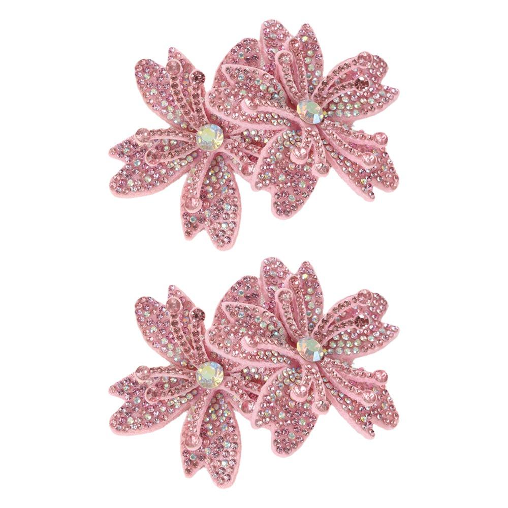 1Pairs 3D Flower Brooch Fabrics DIY Craft Sew-On Applique Headband Accessories Fabrics
