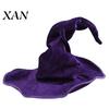 Black Witch Hat Halloween Wizard Hat, Adult Kids Cosplay Cone with Spider Decorative Web Star Decor, Gothic Party Costume Prop, Trick or Treat