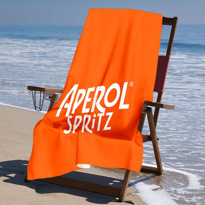proof beach towel with Aperol Spritz pattern - soft,absorbent,quick-drying,machine washable - perfect for swimming,camping,bathing