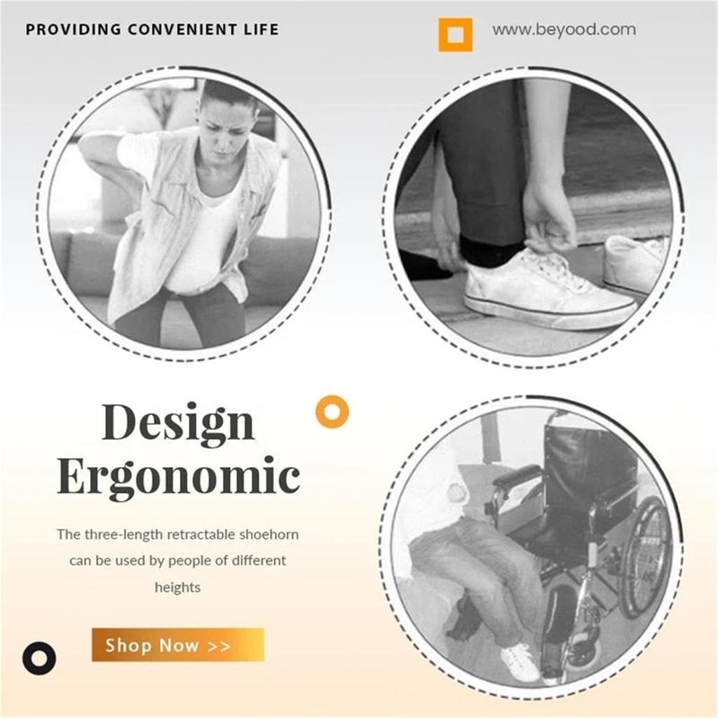 Длинный рожок для обуви из нержавеющей стали, выдвижной супердлинный съемник обуви, подъемник для обуви