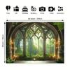 1 piece of gothic forest, gothic cathedral window, polyester fiber photograph background, decorative banner