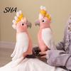 Cute Bird Plush Decoration Parrot Toy, Soft Stuffed Animal for Kids, Pink Realistic Doll with Fluffy Fabric Bedroom Decor And Home Plushie