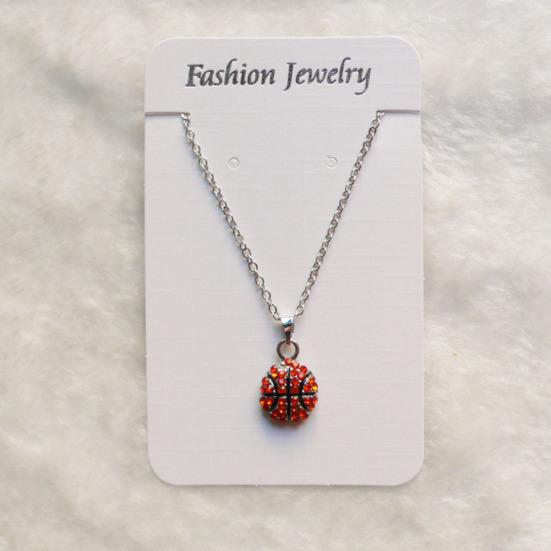 Unisex Rhinestone Basketball Rugby Soccer Pendant Chain Necklace Jewelry Gift