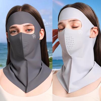 Летняя прохладная шелковая солнцезащитная маска 3D дышащая анти-УФ шейный платок защита шеи солнцезащитный крем солнцезащитный козырек маска для лица велоспорт
