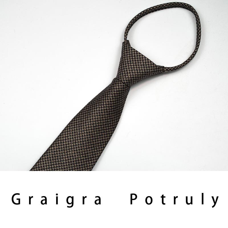 Qiandongge Suit And Tie Men'S Striped 8Cm Casual Tie Coffee Gray Dark Green Retro Work Plaid