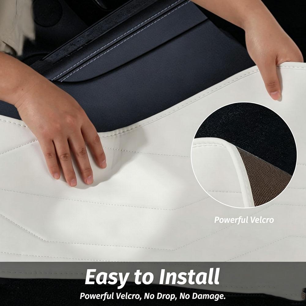 2026 For Tesla Model Y Juniper Nappa Leather Side Defense Kick Pad Central Control Protective Foot Pad Interior