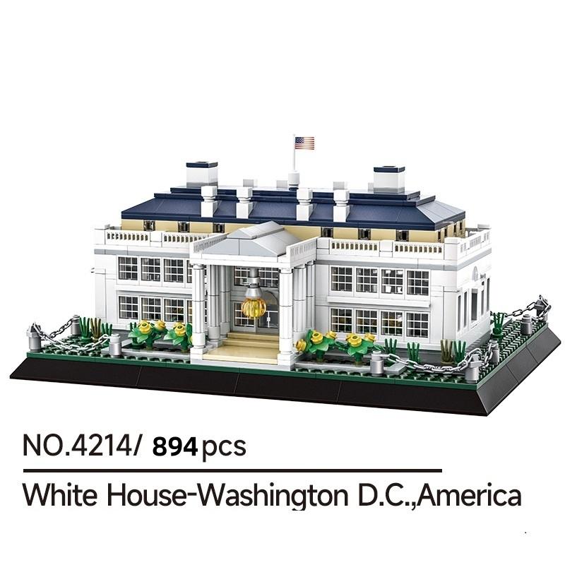 Non-Toxic 894Pcs City Architecture The White House Model Building Blocks Assemble Bricks Birthday Gifts For Kids Small Particle Toys