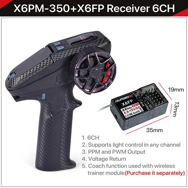 DUMBORC X6PM-350 2.4GHz RC Transmitter & Receiver Kit – Works with BL3F P6FG P6FP P4FMG 6CH for RC Car Boat Tank RC Parts
