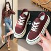 Women's Platform Sneakers 2024 Autumn Simple and Versatile Women Low-top Canvas Shoes Casual Fashion Thick Sole Student Shoes