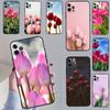Цветочный чехол с тюльпанами для iPhone 13 Pro Max 16 15 11 12 14 17 Pro Max mini 15 16 Plus 16e 17 Air Чехол для телефона
