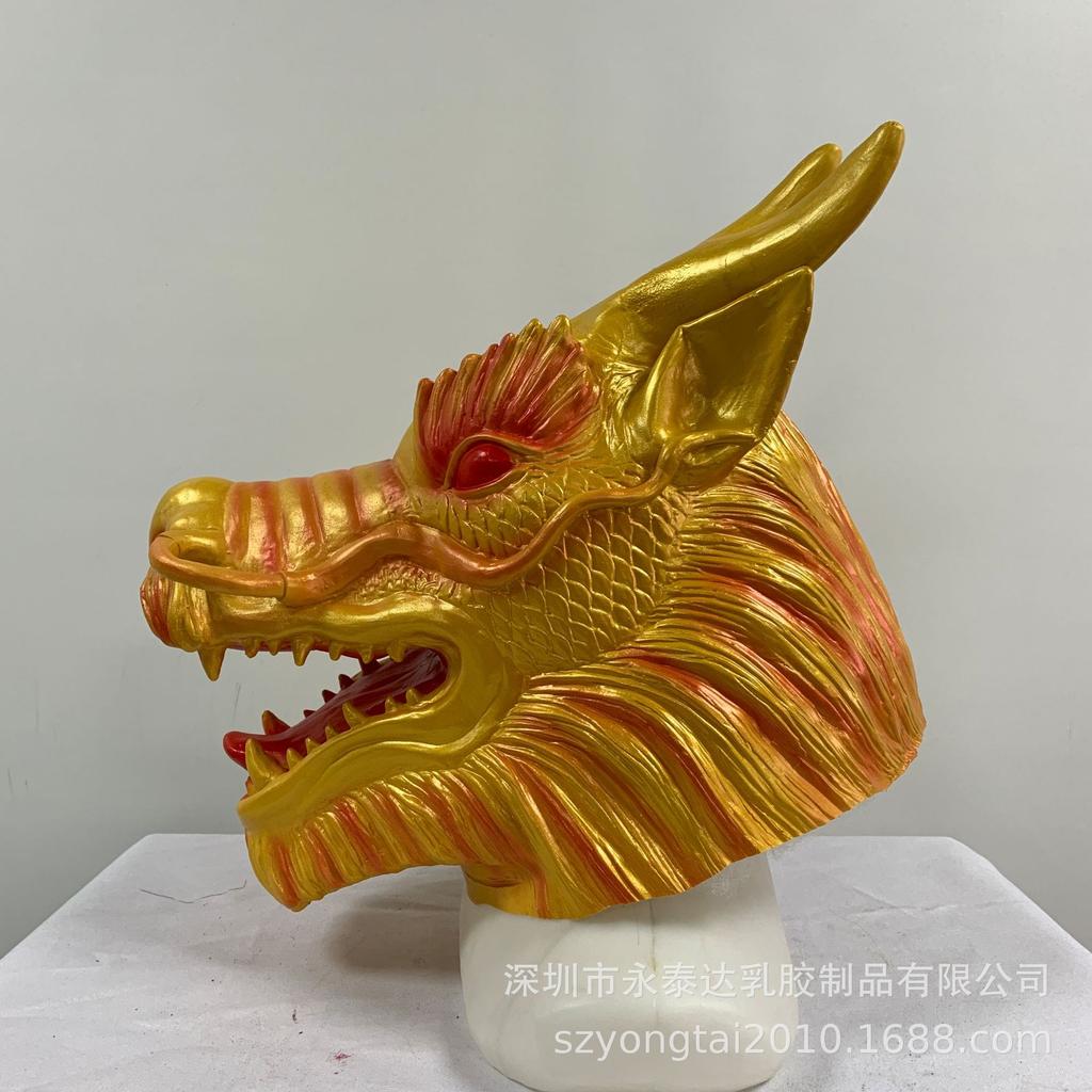 Dragon Head Mask 12Zodiac Sign Latex animal mask Makeup party performance props Chinese Dragon