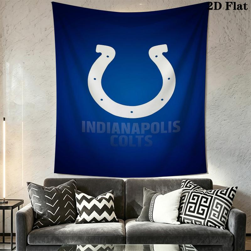 Indianapolis Colts Wall Tapestry Aesthetic Wall Hanging Printed Fabric Blanket Decorative Tapestries for Bedroom Living Room Home Decor