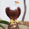 Солнечная статуэтка Орла из смолы, садовый колышек-светильник, скульптура Белоголового орла, животный пень-лампа для украшения газона и дорожки