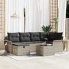 Set of 7 Garden Sofa Pieces with Light Grey Poly Rattan Cushions, 2-Seater Garden Sofa with Storage 3360223