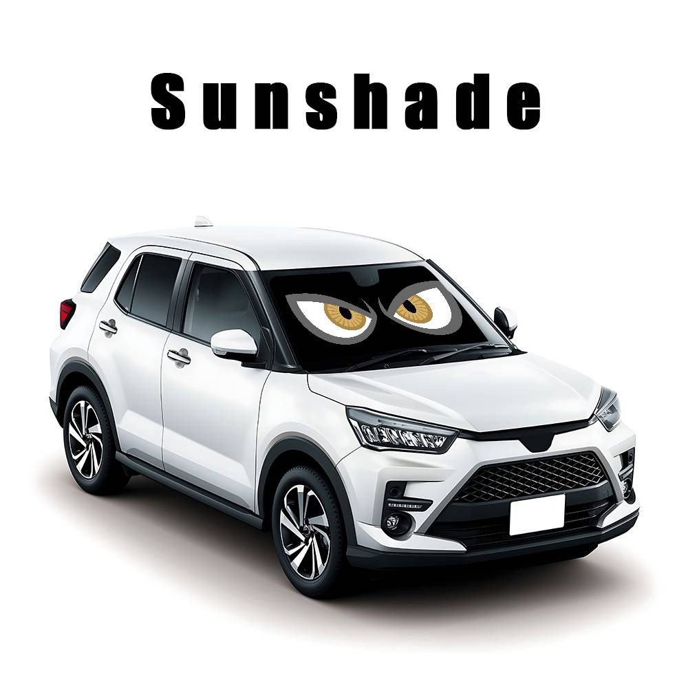 Cartoon Angry Eyes Car SunShade Car Sunshade Covers Cover Universal Windscreen Folding Visor