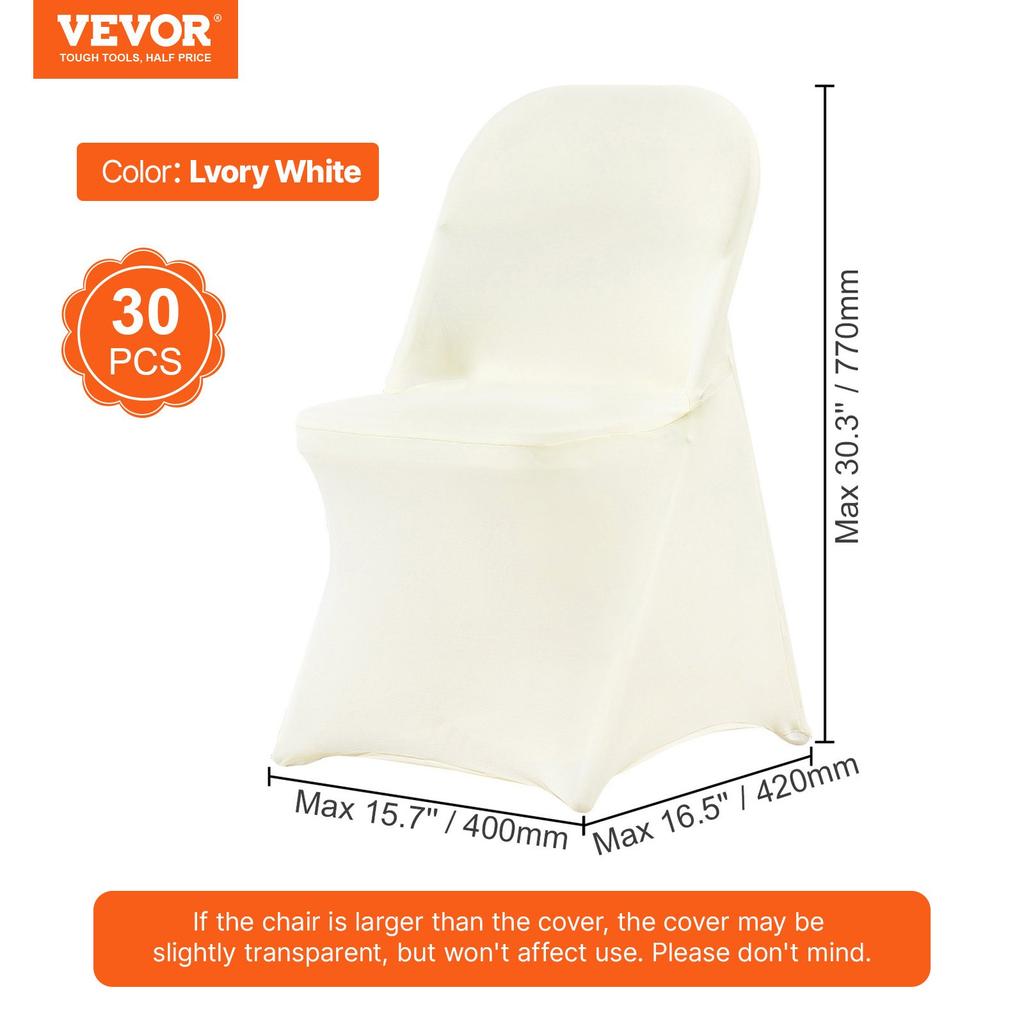 VEVOR Stretch Spandex Folding Chair Covers, Universal Fitted Chair Cover, Removable Washable Protective Slipcovers, for Wedding, Holiday, Banquet