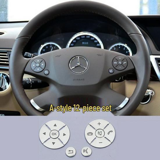 Совместимые наклейки на кнопки руля для Mercedes-Benz S-Class/R-Class: S300, S600, R350, R400.