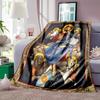 Christ icon surrounded by four creatures Faith-printed Flannel Blanket Soft Warm Suitable for Home Travel Picnics Camping RV