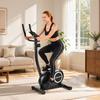 Exercise Bike Height-Adjustable Home Trainer with App Magnetic Resistance LCD Monitor Pulse Sensors Phone Holder