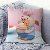 CUTE Pig Pillow Covers Cartoon Sofa Decorative Home Double-sided Printing Short Plush Cute Cushion Cover