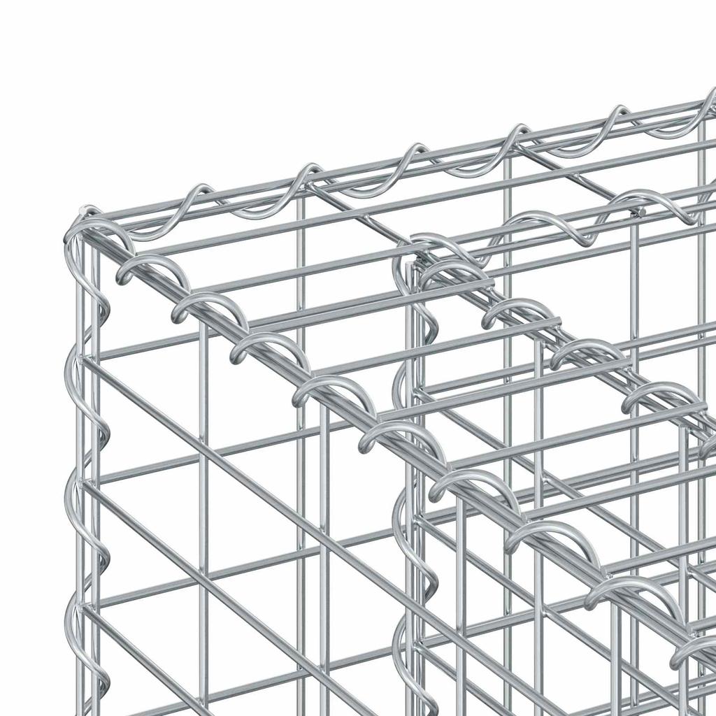 Gabion Raised Bed 4 pcs Silver 330 x 50 x 150 cm