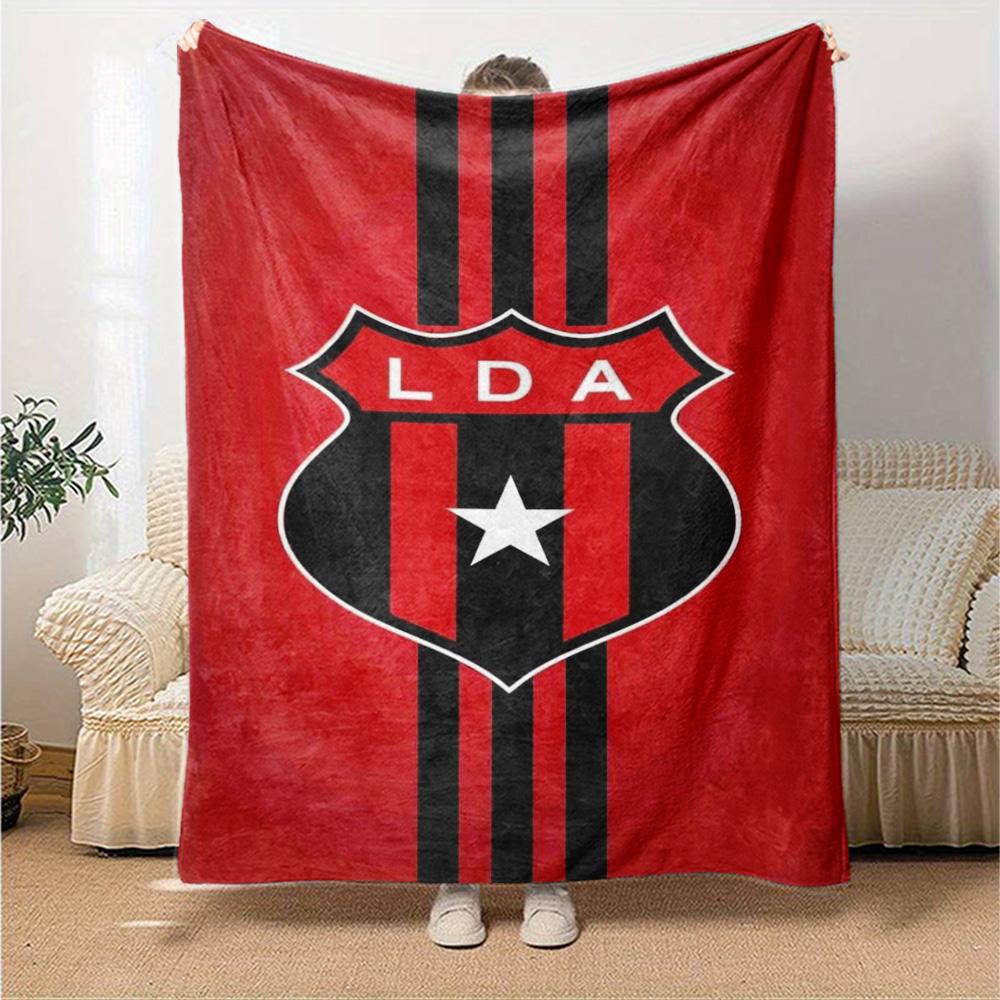 Alajuelense Logo Print Flannel Blanket High Quality Warm Comfortable Cover for All Seasons Perfect for Gifts Home Decor