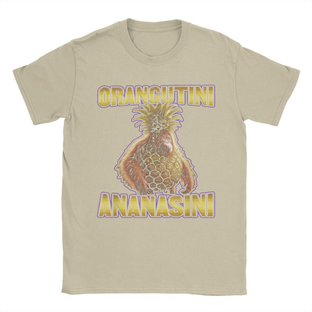 Orangutini Ananasini Italian Brainrot T-Shirt Men Pure Cotton Tee Shirt Crewneck Short Sleeve T Shirts Gift Idea Clothing