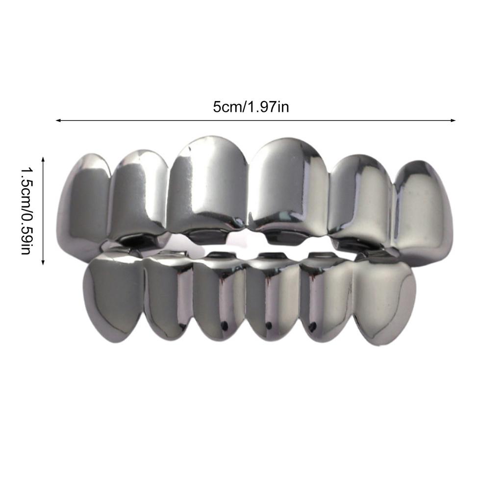 Стильный набор хип-хоп-грилзов для верхних и нижних зубов, съемные зубные колпачки, простая установка, стоматологические аксессуары для вечеринок