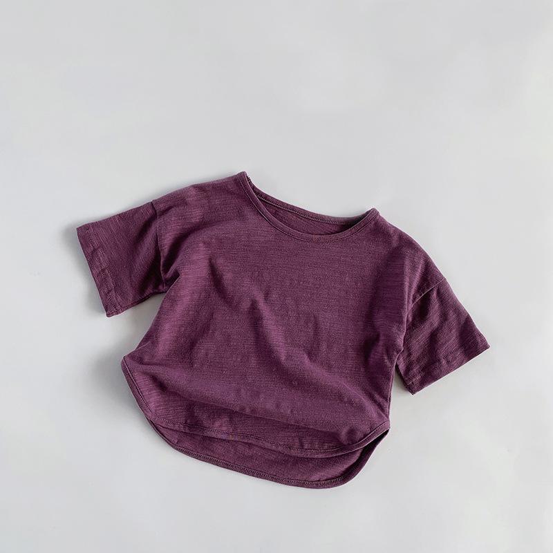 Футболка с коротким рукавом для лета для мальчиков и девочек, корейская, универсальная и персонализированная футболка для малышей, топы, детская одежда