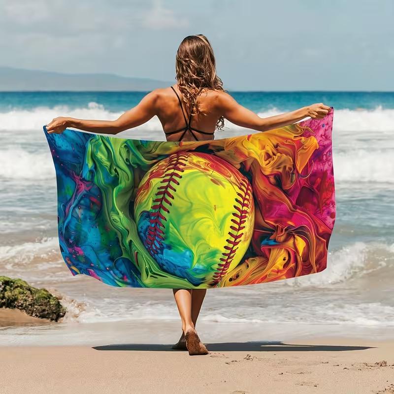 Creative Baseball Beach Towels Beach Towels Swimming Pools Vacations Beaches Showers Bath Towels Towels Summer Beach Towels