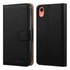 (Black) For iPhone XR Leather Wallet Flip Case Cover