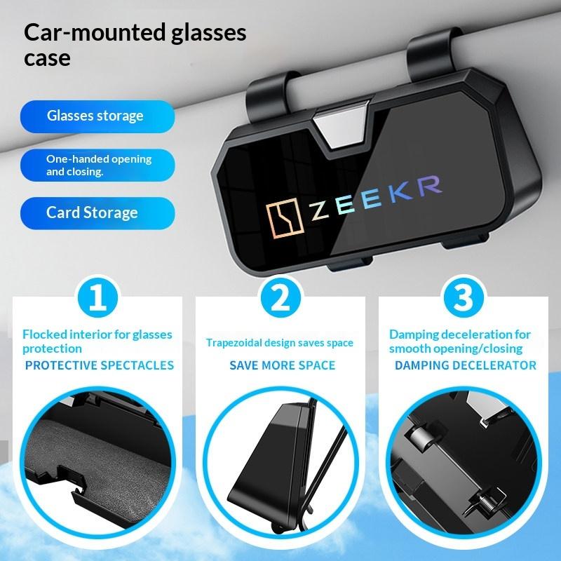 Подходит для ZEEKR 007gt 7X 001 zeekr 009 mix 9x автомобильный кейс для солнцезащитных очков коробка для хранения очков на солнцезащитном козырьке