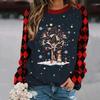 Women's 3D Christmas Print Long Sleeve Round Neck Sweatshirt for 2025 Autumn/Winter