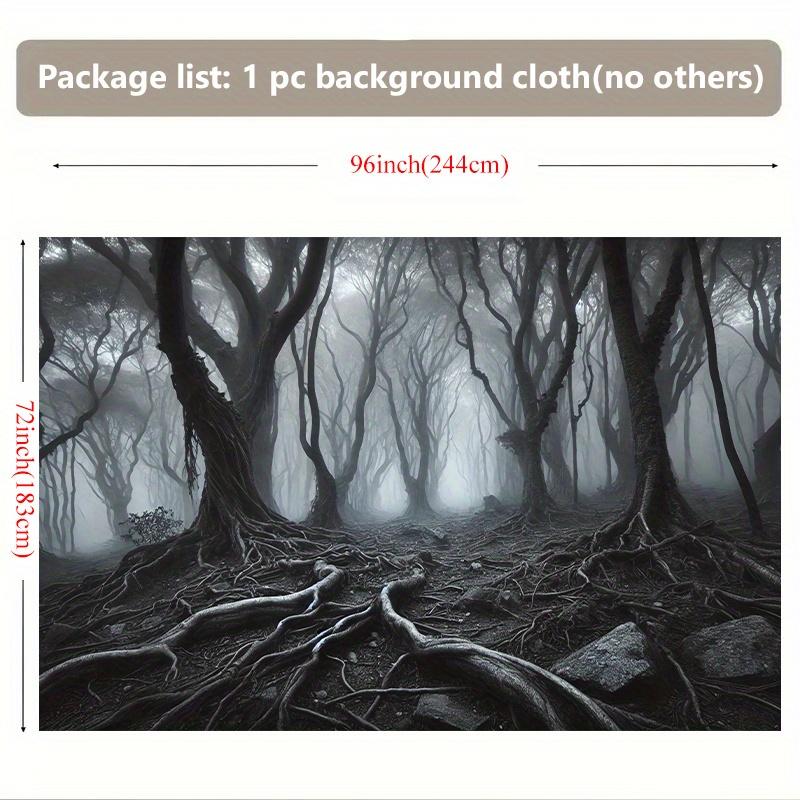 Misty Forest Background Banner - 8x6 feet polyester wall hanging, suitable for living room, bedroom, and officezyc