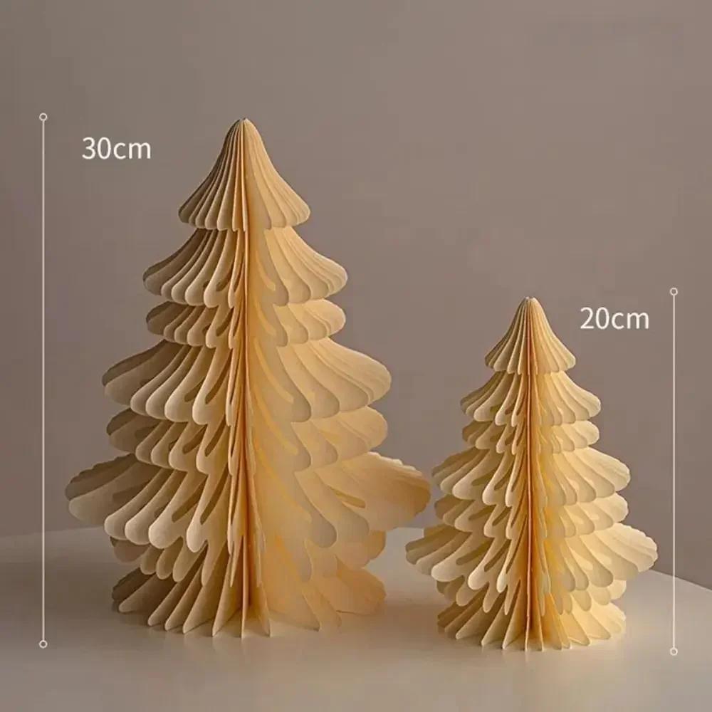 2 шт. Модный Рождественский Елочный Украшение 20/30 см 3D Бумажное Party Favors Мини Складная Рождественская Елка Настольный Декор Ручной Работы Медовая Сота