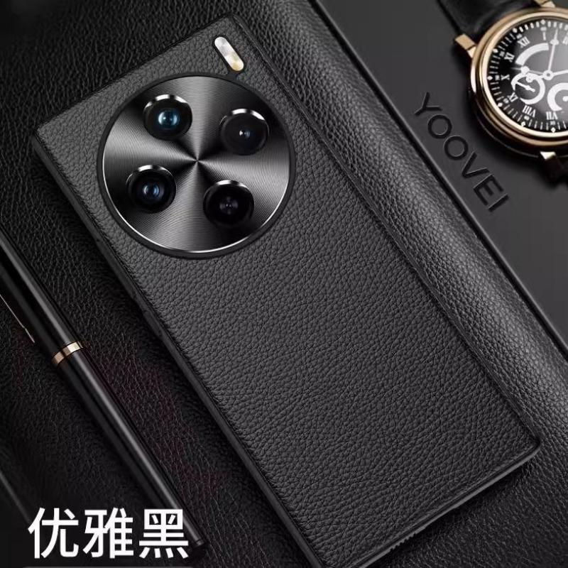 Precision Fine Hole Lens Leather Case for VIVO X300 Ultra X200 Pro X100s X90 S19 Pro X100 First Layer Cowhide Smart Phone Cover