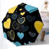 1pc Heart Pattern Automatic Opening/closing Umbrella with Auto Open/Close, Perfect Gift for Friends, Durable Plastic Handle Yy250801194