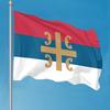 1pc Single-Sided Printed Flag - Vibrant, Durable, And Colorful Red, Blue, White, And Golden, Perfect for Indoor/Outdoor Decor, Holiday Parades, Gradua
