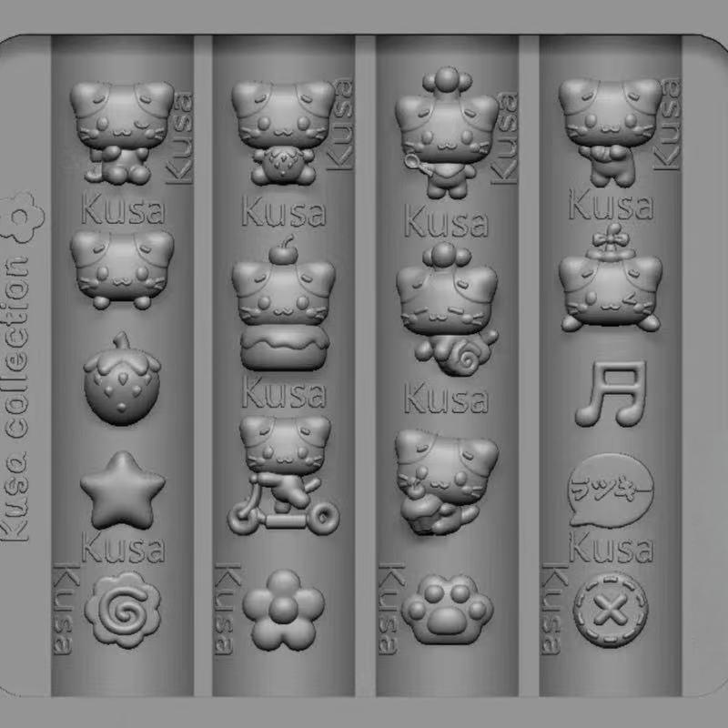 3D рельефные силиконовые формы для нейл-арта, дизайн с мультяшным животным, кошкой, DIY украшения для ногтей, прозрачный шаблон для маникюра