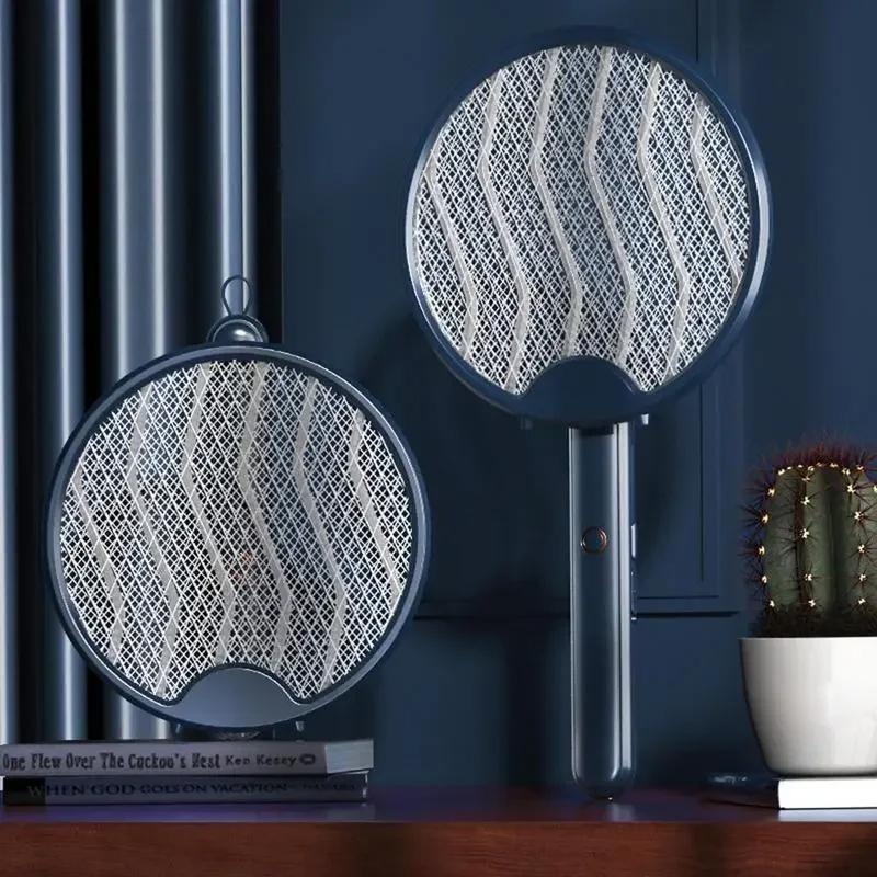 Электрическая мухобойка 2 в 1, убийца комаров, заряжаемая через USB, с регулируемым углом наклона, электрическая мухобойка для борьбы с мухами, летучими мышами и насекомыми