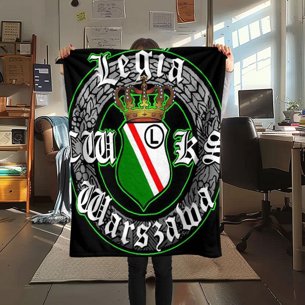 1PC Legia Warszawa Patterned Flannel Blanket Suitable For All Seasons for Home Decor Warmth and Comfort Gifts Holiday Present