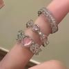 Love Ring Нежное роскошное кольцо-бабочка с регулируемым отверстием для указательного пальца, комплект из трех предметов